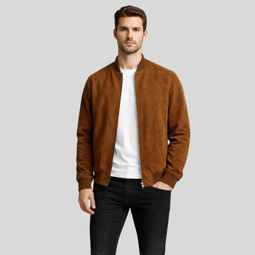 Herren Bomberjacke Wildleder Braun