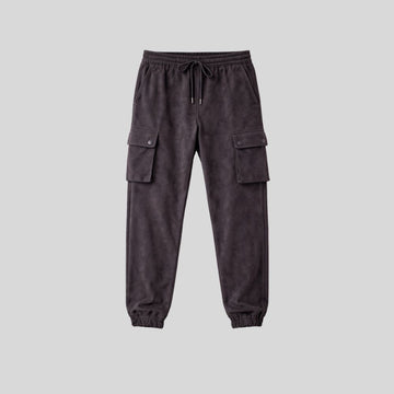 Herren Graue Goatsuede Cargo Jogger Hose – Relaxed Fit Urban Drift