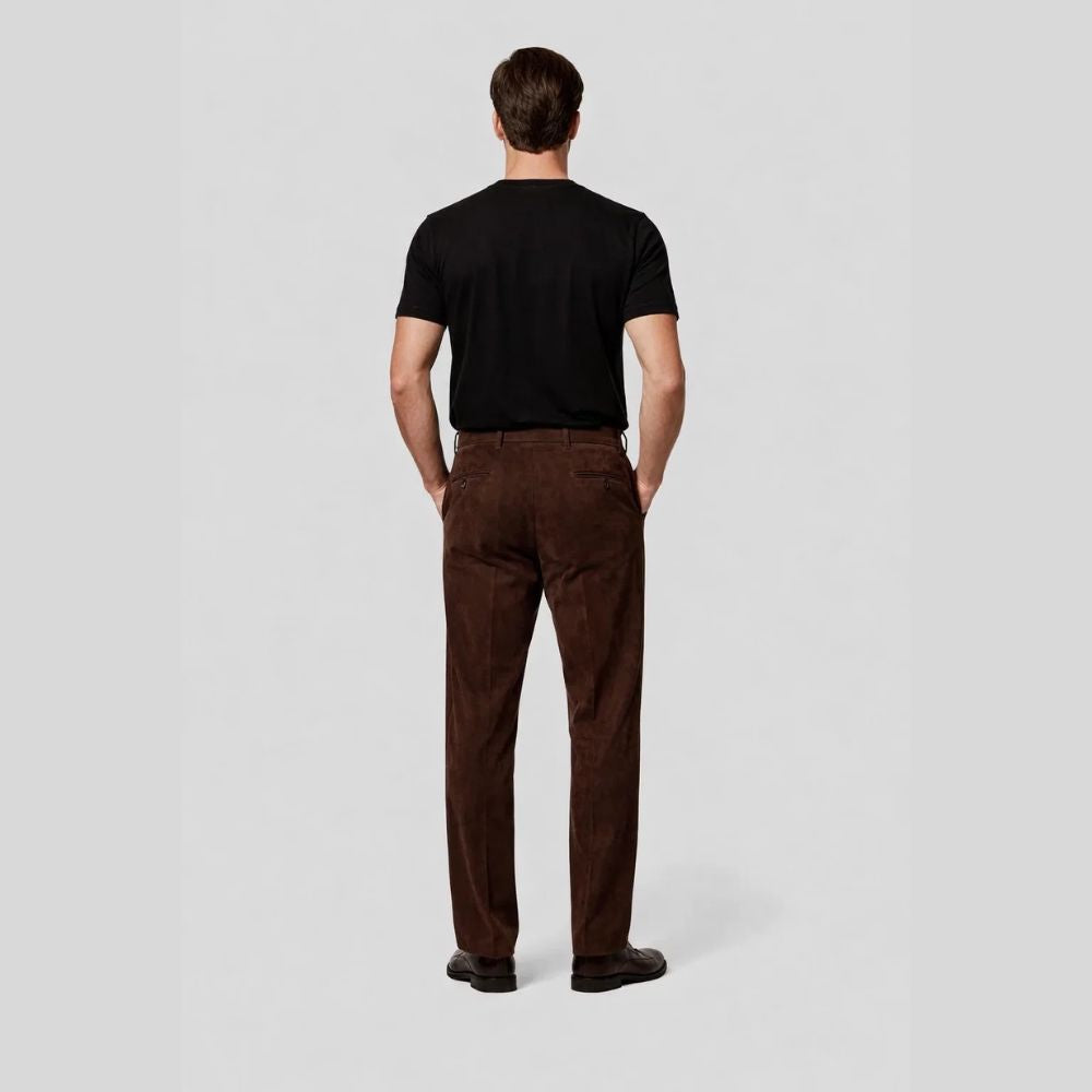 Herren Goatsuede Hose Dunkelbraun – Straight Fit Wildlederhose