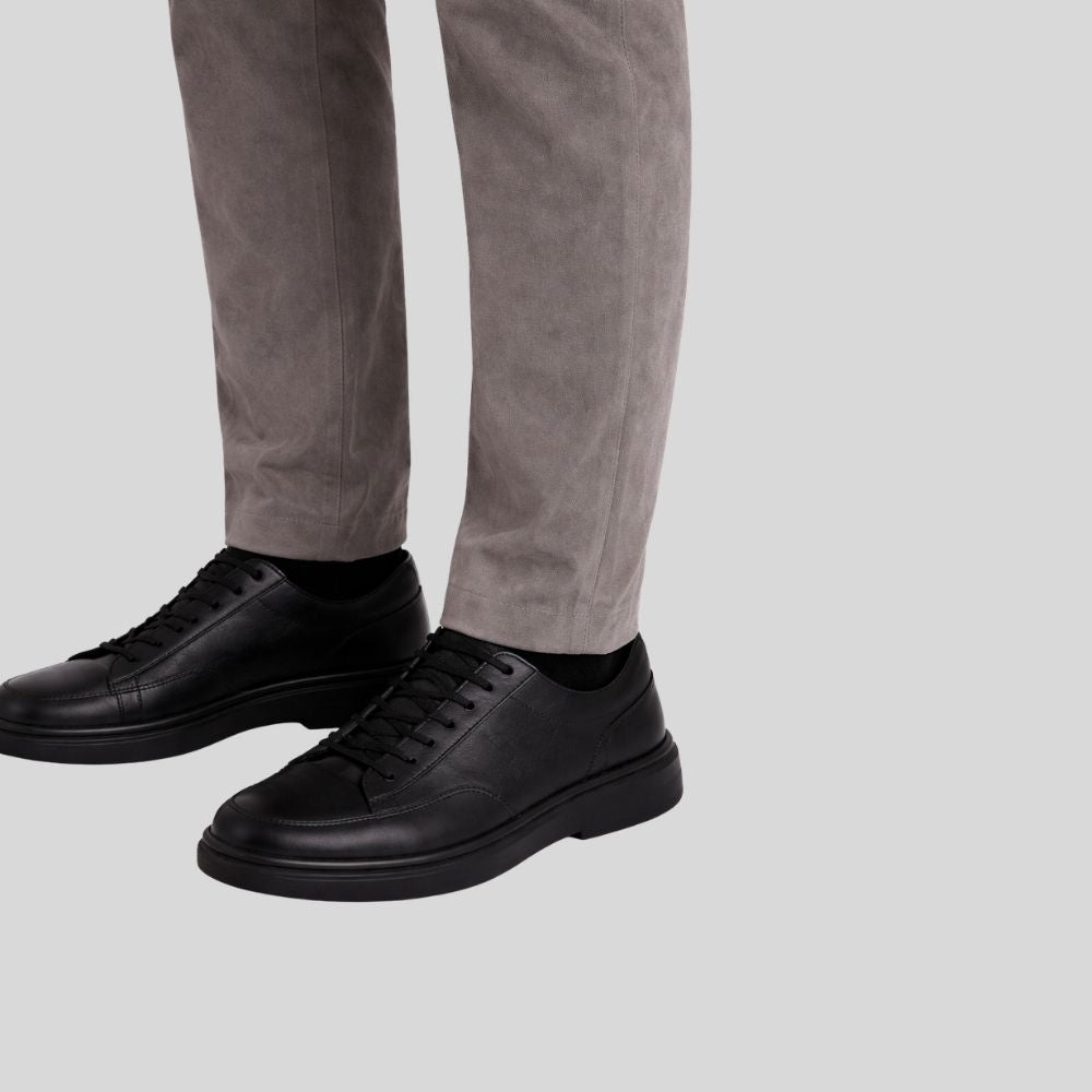 Herren Goatsuede Hose Grau Modern Fit Elegant – SilvoCore