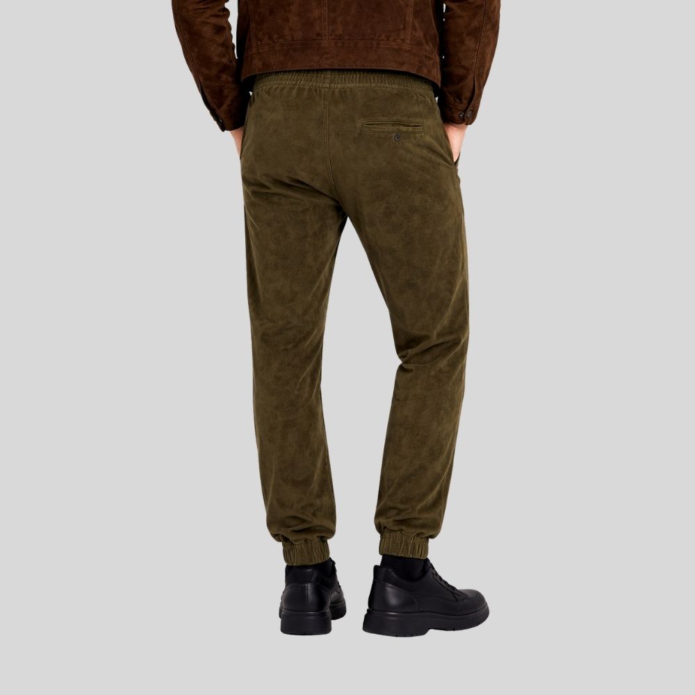 Herren Goatsuede Jogger Hose olivgrün Relaxed Fit – Urban Drift