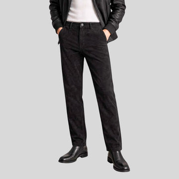 Herren Schwarze Goatsuede Hose Slim Fit – Ravello