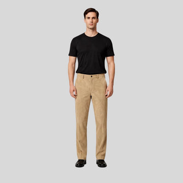 Herren Goatsuede Hose Beige – Straight Fit Wildlederhose