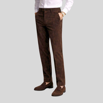 Herren Dunkelbraune Goatsuede Hose – Slim Fit Ravello