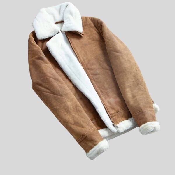 Lammfelljacke Herren Braun – Vintage Aviator Winterjacke aus Echtleder - Image 6