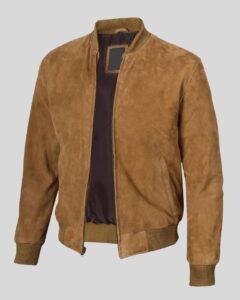 Herren Wildleder Bomberjacke Seitenansicht mit Taschen