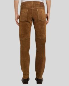 Herren braune Suede Hose Rückansicht